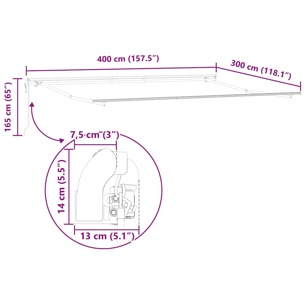 Povlačivi tende Žuta i narančasta 400 × 300 cm