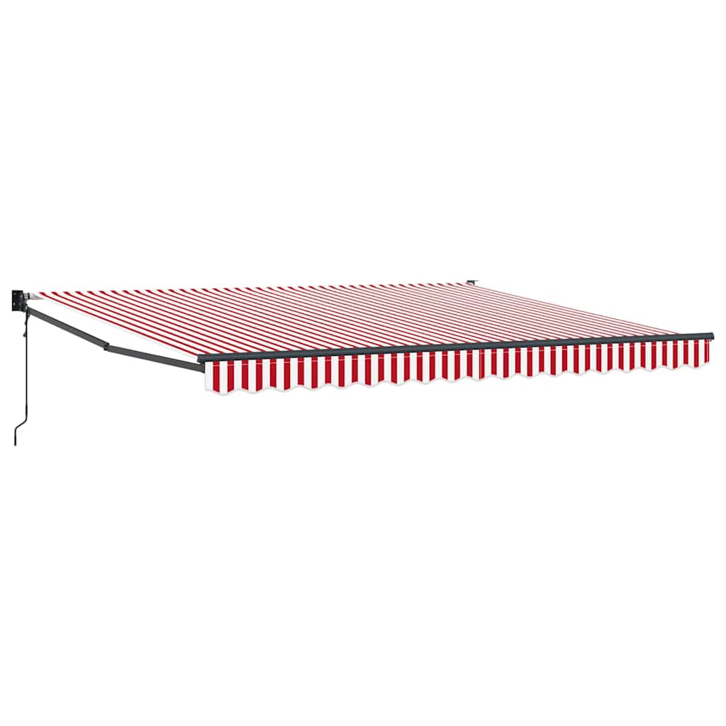 Nadstrešnica Crvena i bijela 400 × 300 cm Poliester i metal