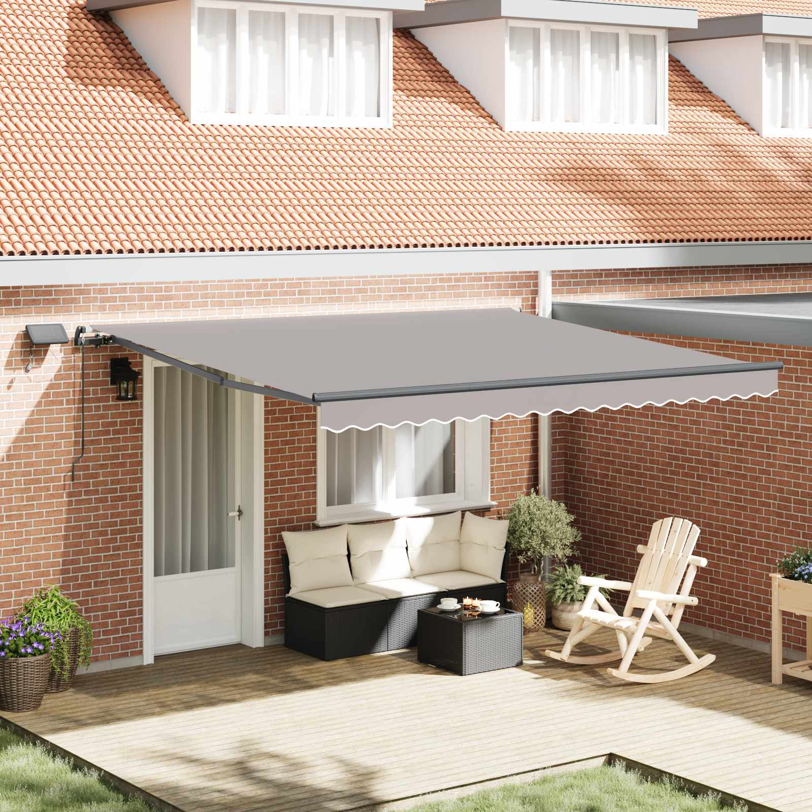 Povlačivi tende Svjetlosiva 400 × 300 cm Tkanina i Aluminij