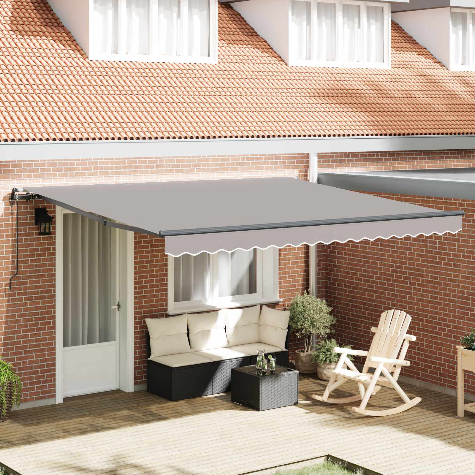 Povlačivi tende Svjetlosiva 400 × 300 cm Tkanina i Aluminij