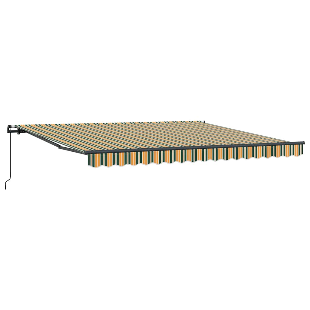 Skrovita tenda Zelena i žuta 400 × 300 cm Poliester i čelik