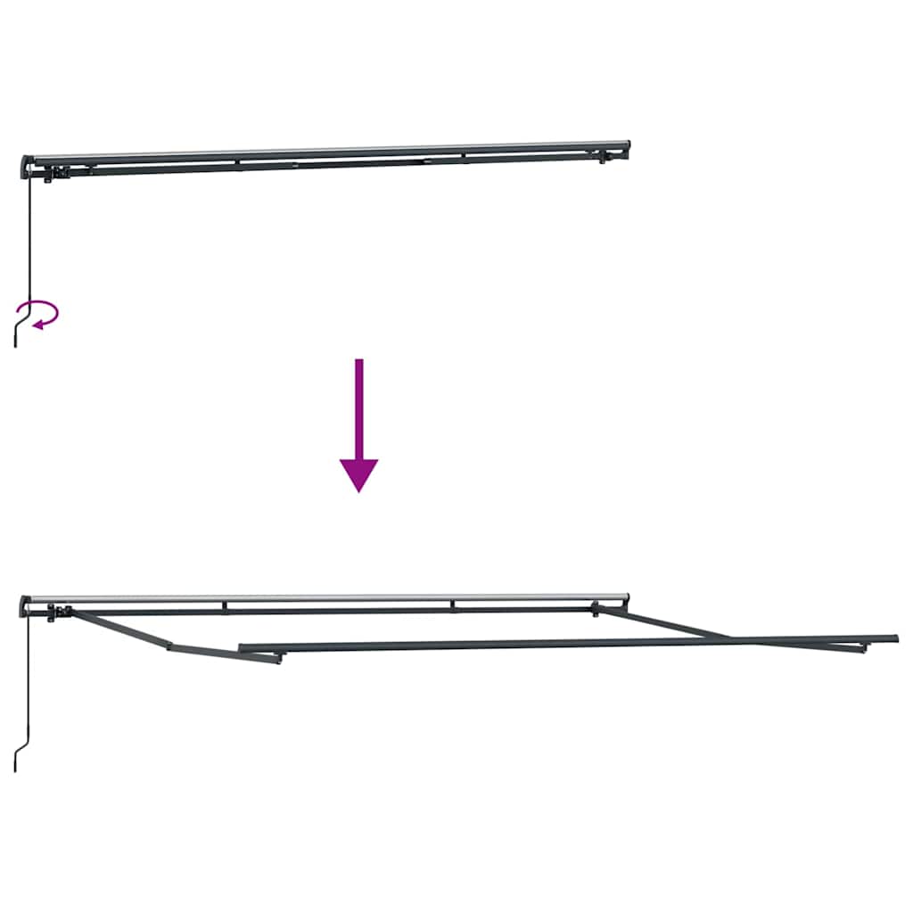 Skrovita tenda Zelena i žuta 400 × 300 cm Poliester i čelik