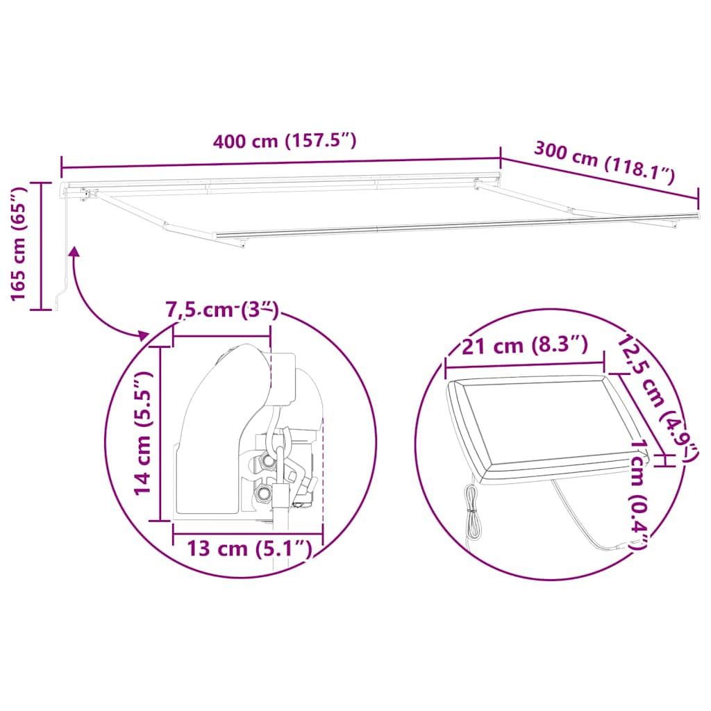 Skrovita tenda Zelena i žuta 400 ×300 cm tkanina