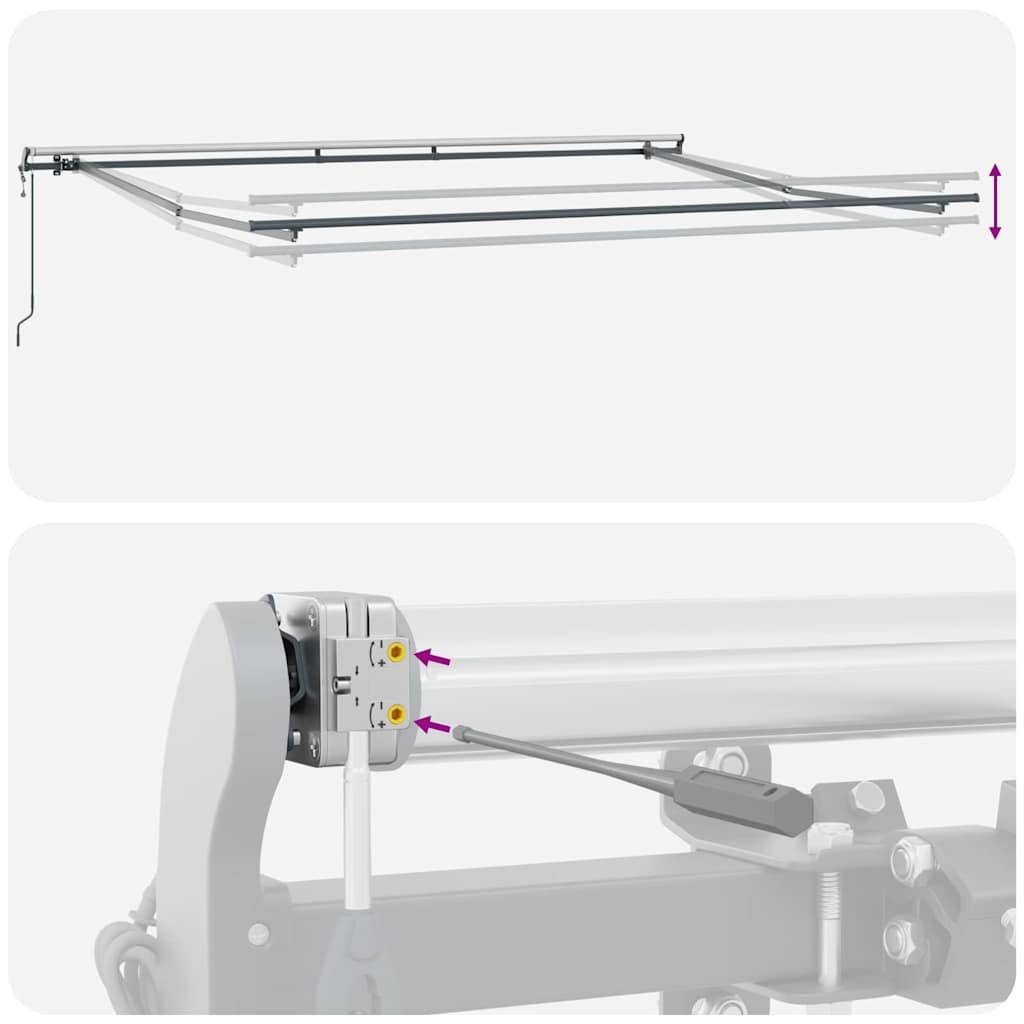 Povlačivi tende Šareni 400 × 350 cm Tkanina i Aluminij