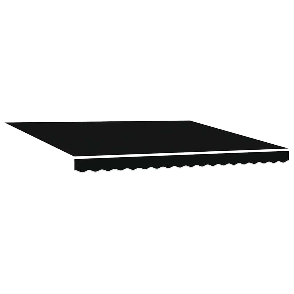 Skrovita tenda Crna 400 × 350 cm Poliester i metal