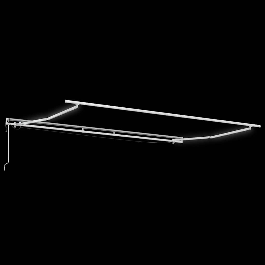 Skrovita tenda Crna 400 × 350 cm Poliester i metal