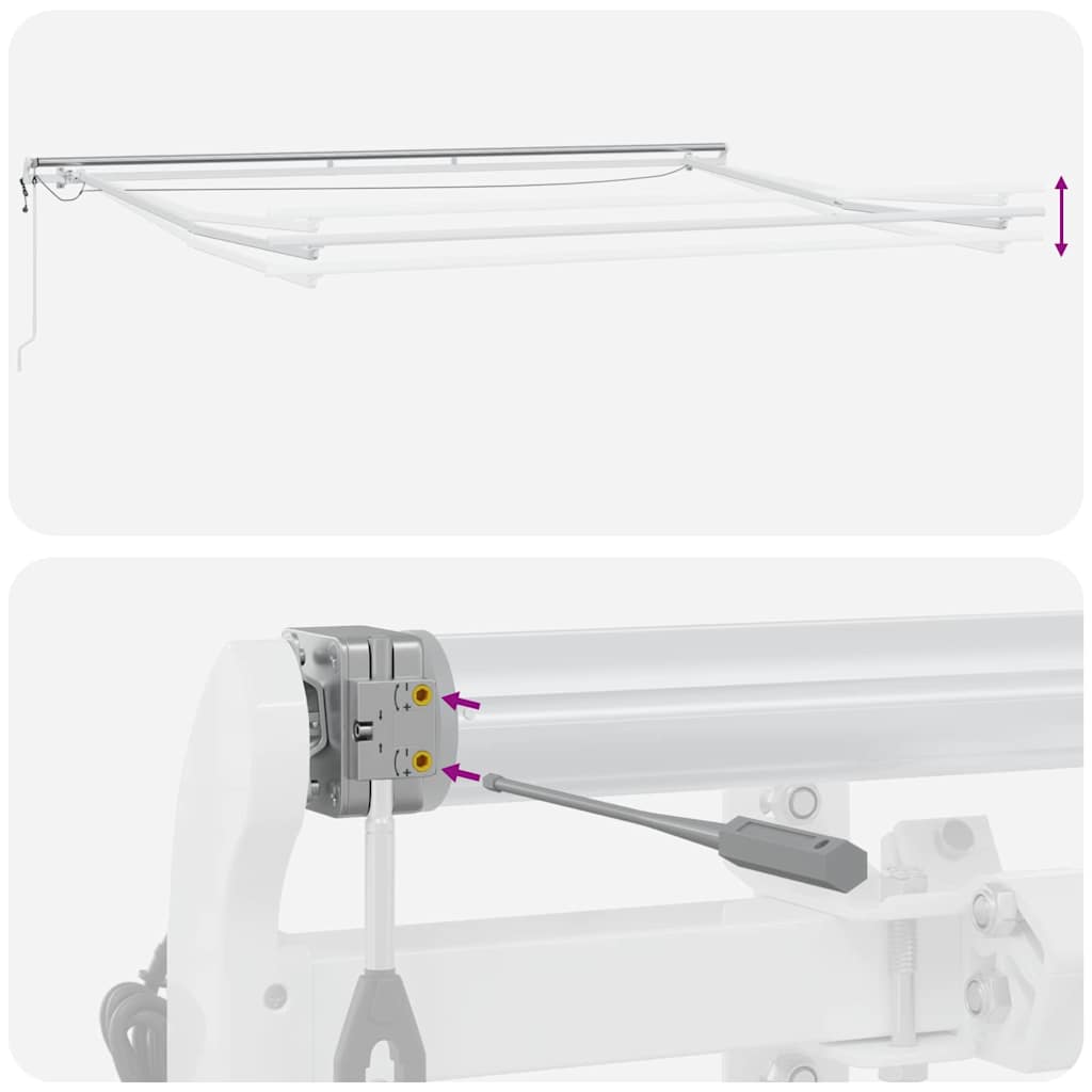 Skrovita tenda Crna 400 × 350 cm Poliester i metal