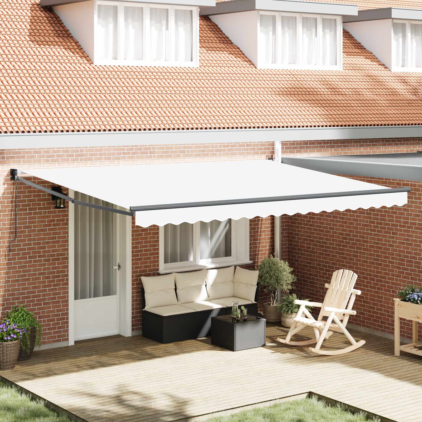 Povlačivi tende Bijela 450 x 300 x 165 cm