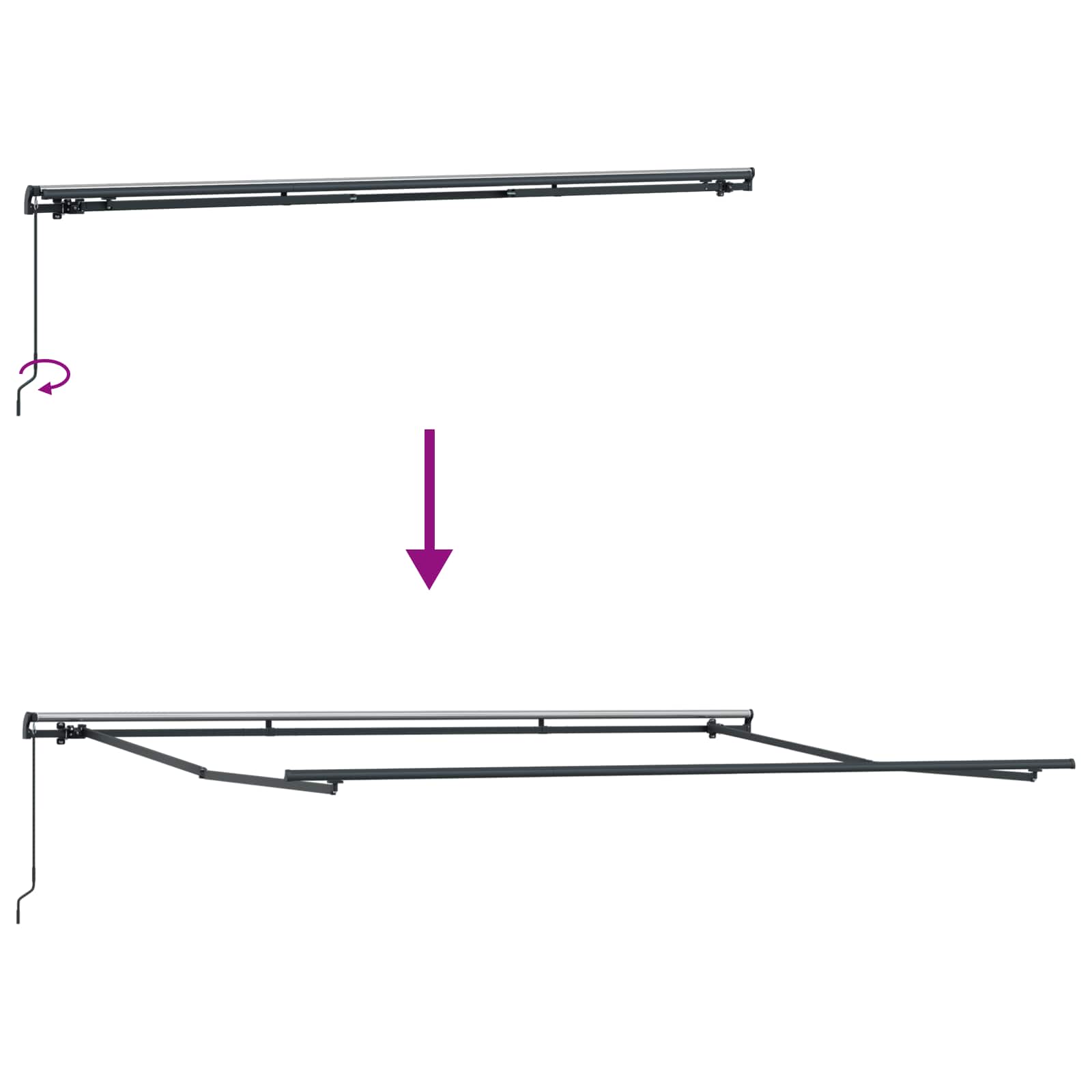 Povlačivi tende Šareni 450 × 350 cm Poliester i aluminij