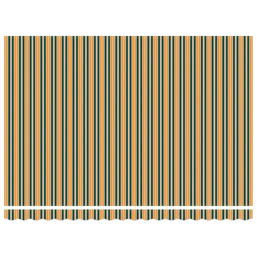 Skrovita tenda Zelena i žuta 450 × 350 cm Tkanina i čelik