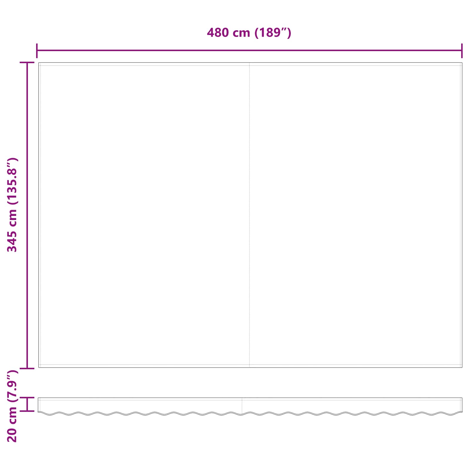 Povlačivi tende narančasta i smeđa 500 × 350 cm
