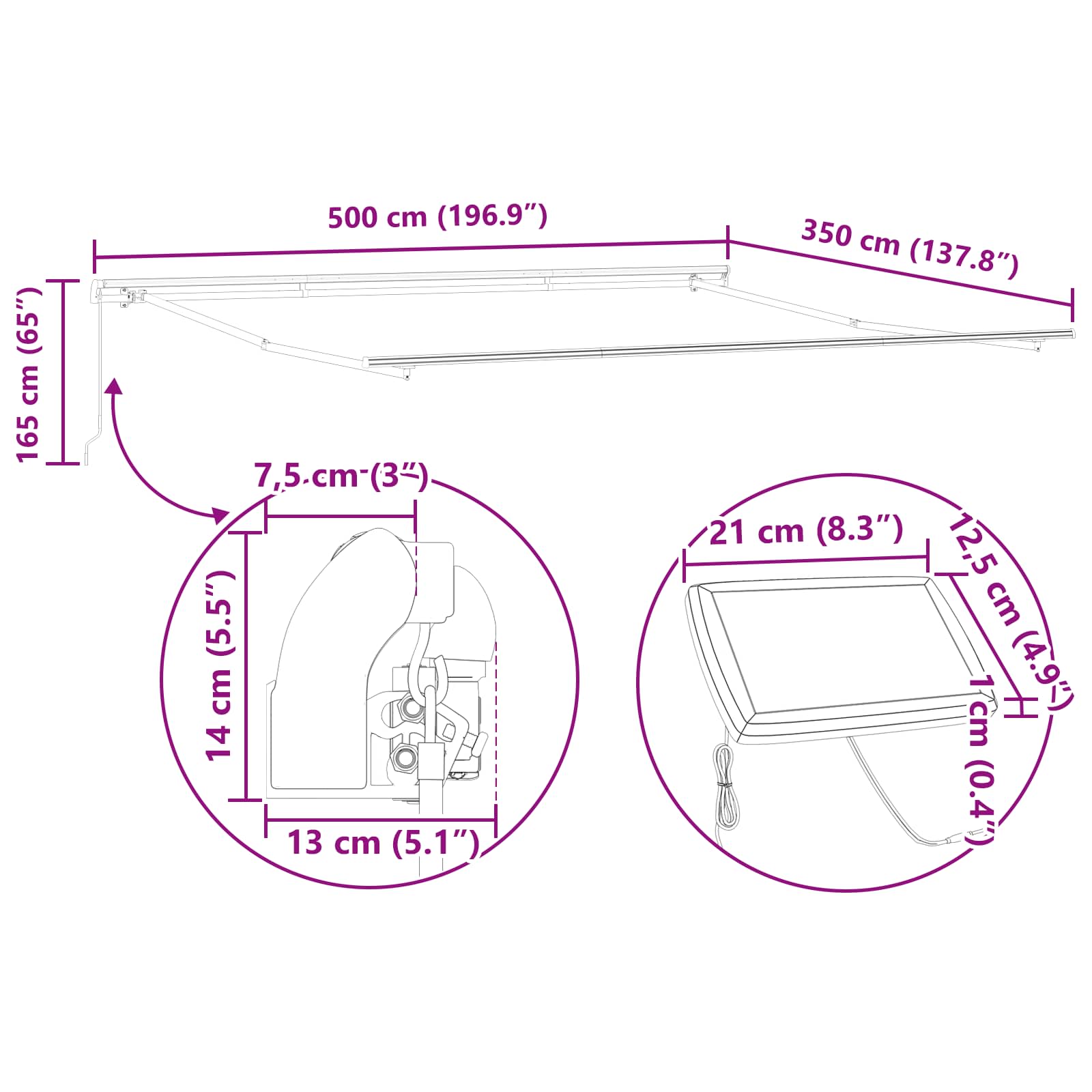 Skrovita tenda žuta i narančasta 500 ×350 cm tkanina