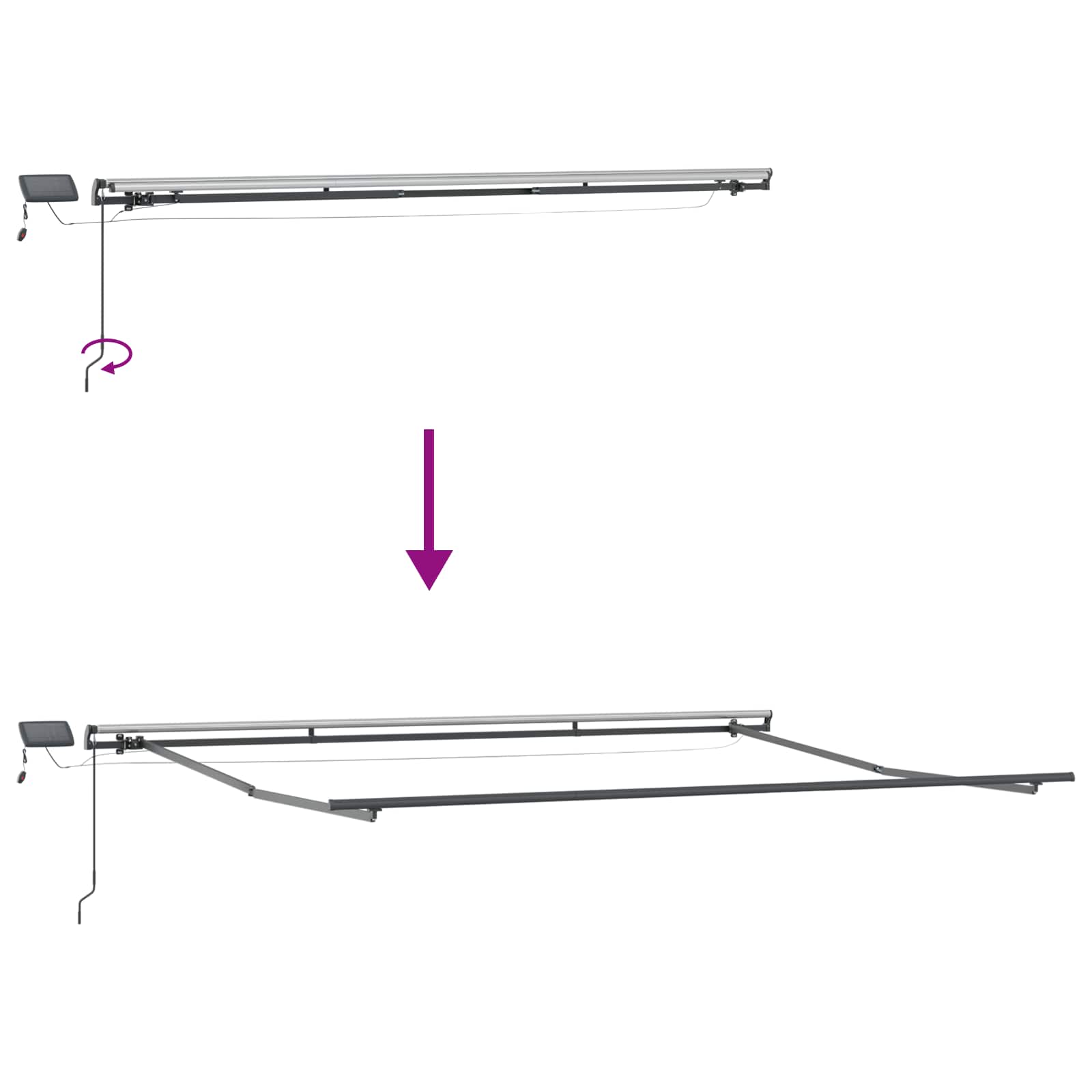 Povlačivi tende Šareni 500 × 350 cm Tkanina i Aluminij