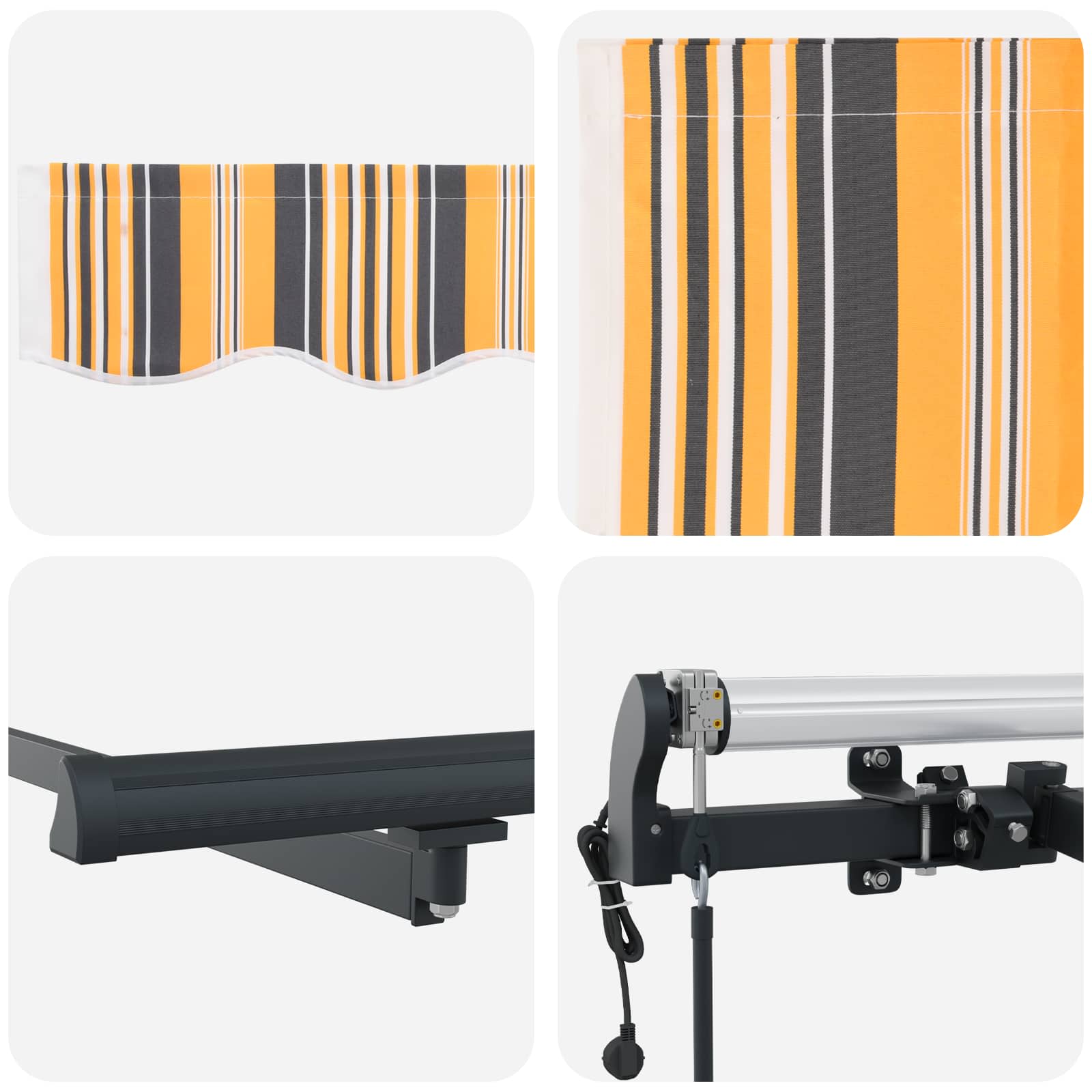 Povlačivi tende Šareni 500 × 350 cm Tkanina i Aluminij