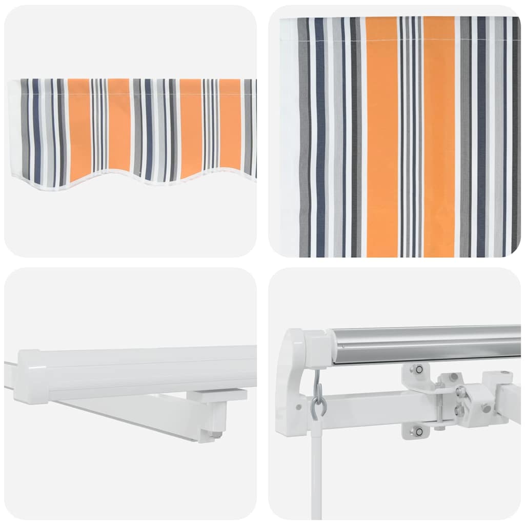 Povlačivi tende Šareni 600 × 300 cm Tkanina i Aluminij