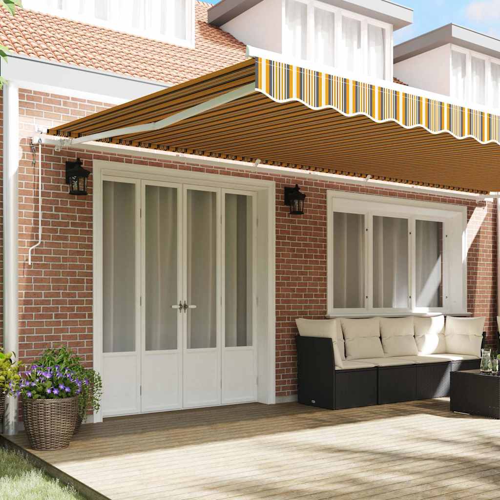 Povlačivi tende Šareni 600 × 300 cm Tkanina i Aluminij