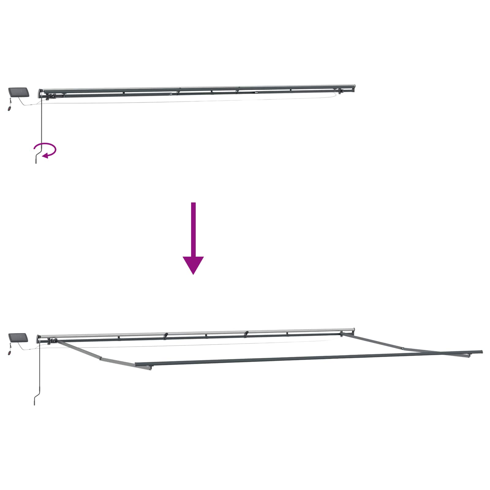 Skrovita tenda žuta i narančasta 600 ×350 cm tkanina