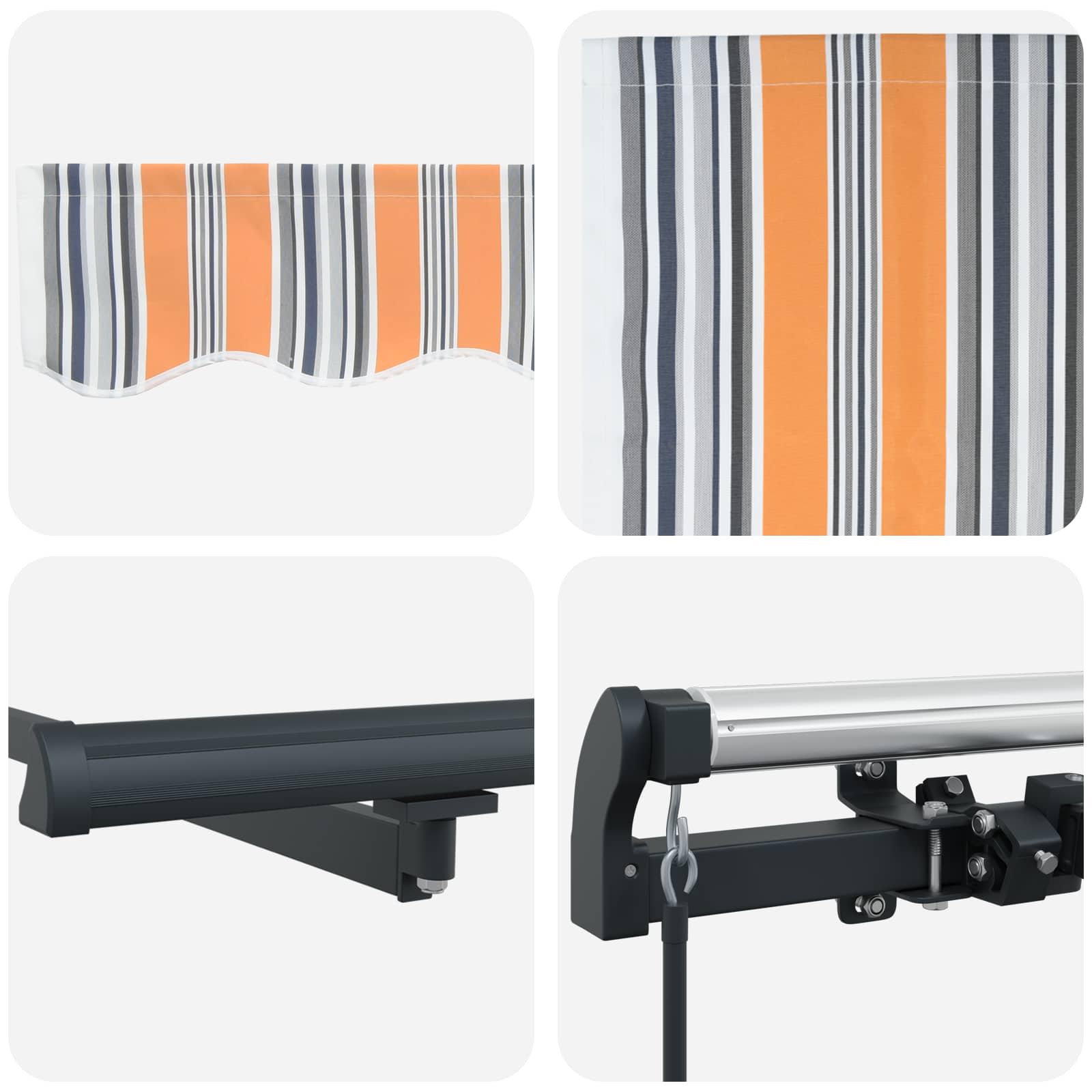 Povlačivi tende Šareni 600 × 350 cm Poliester i aluminij