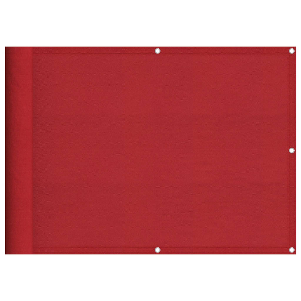 Balkonska pregrada crvena 75x800 cm 100% poliester Oxford