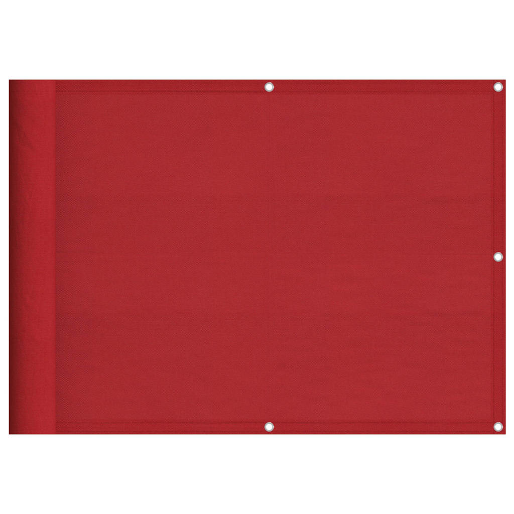 Balkonska pregrada crvena 75x1000 cm 100% poliester Oxford
