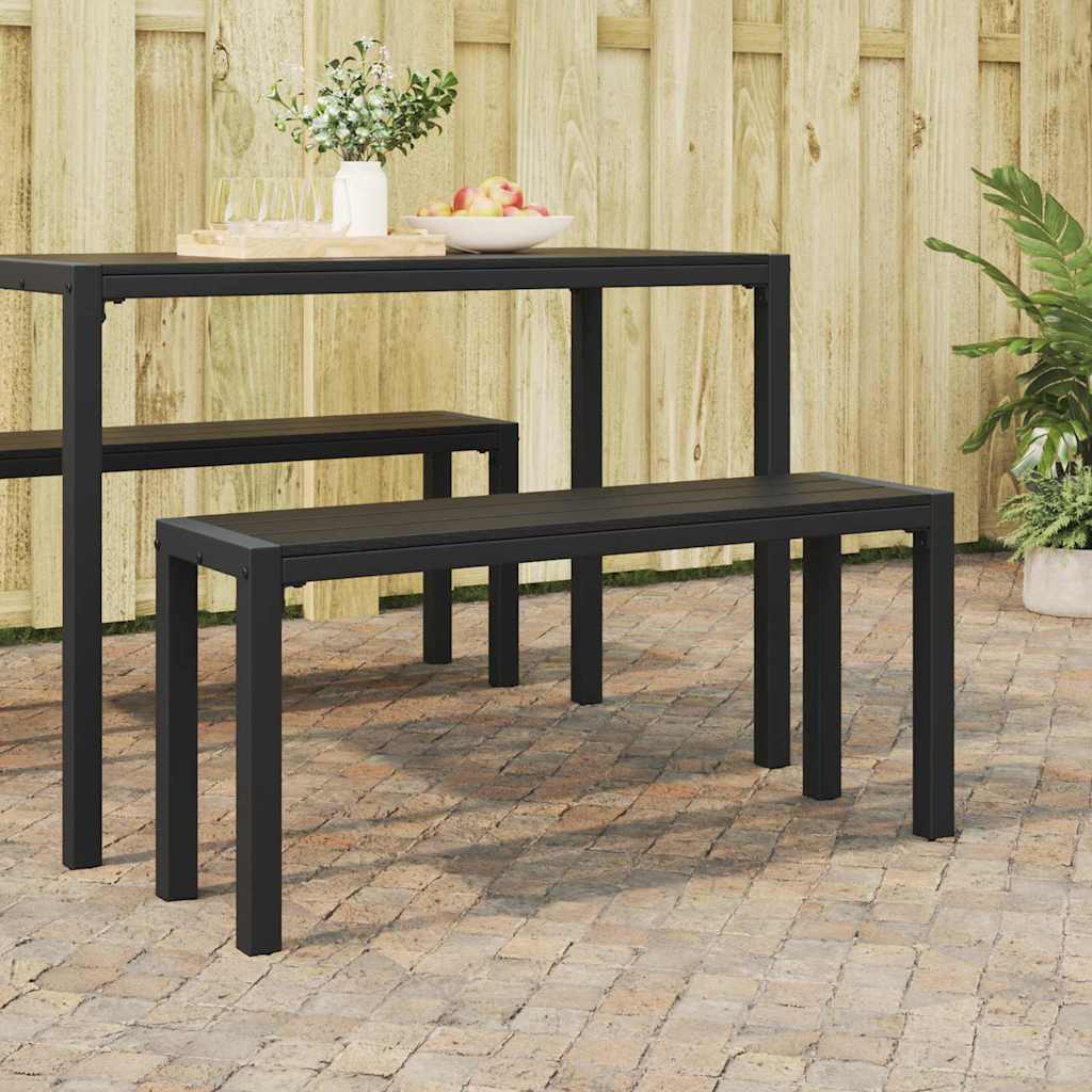 Vrtna klupa Crna 100 x 28 x 45cm Čelik
