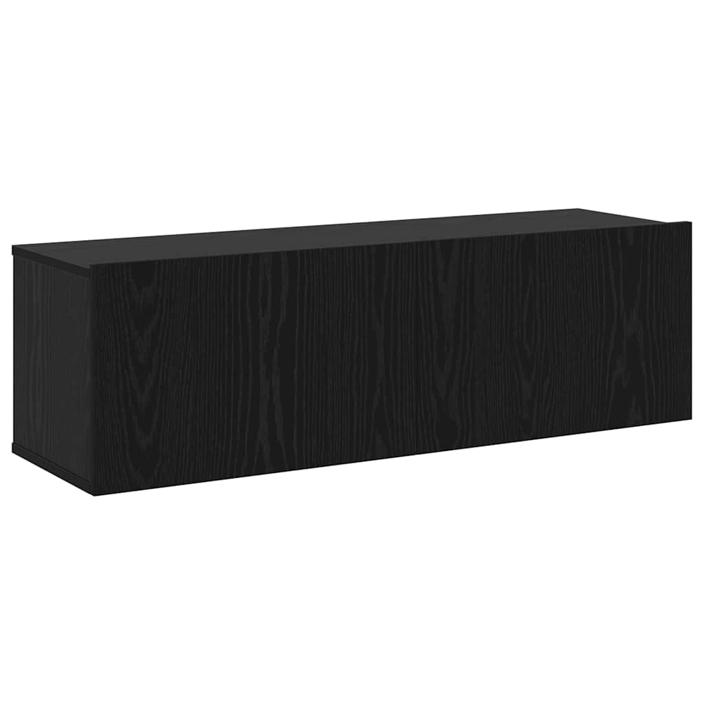 Set TV komoda Zidne 8 pcs Crni hrast 100 x 30 x 30 cm