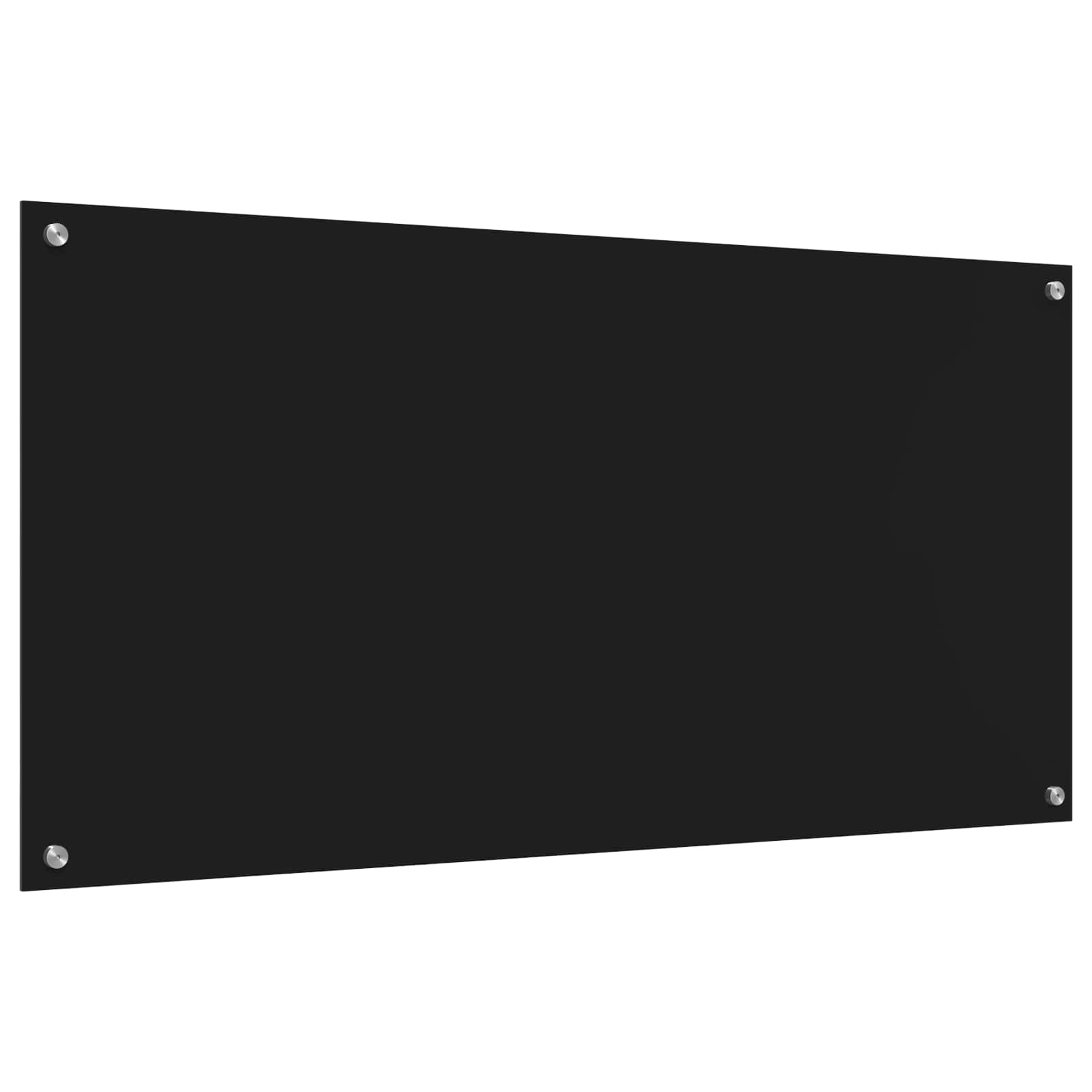 Kuhinjski zid Crna 120 x 60 cm Staklo otporno na udarce