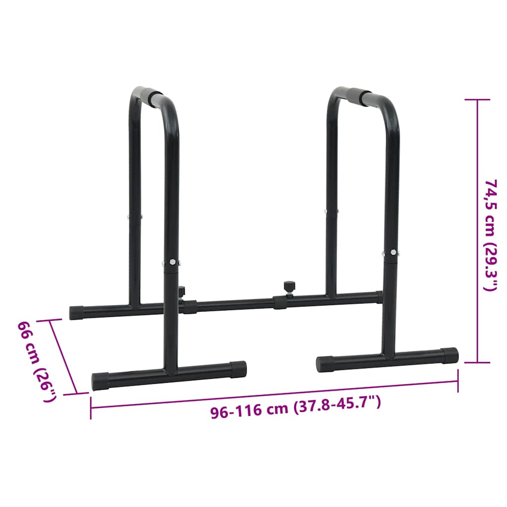 Šipka za dipove Crna 116 x 66 x 74,5 cm Čelik s prahom premazan
