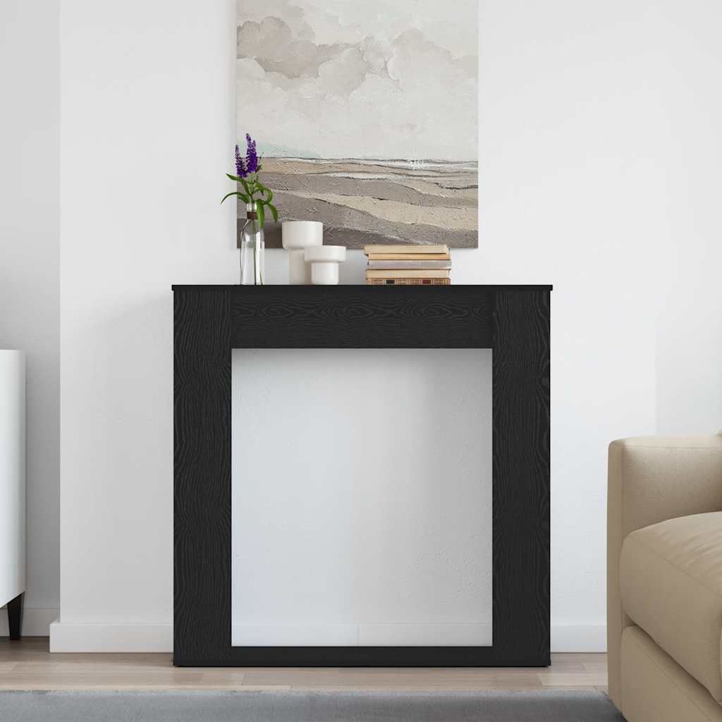 Okvir za kamin crni hrast 100x20x100 cm inženjerski drvo