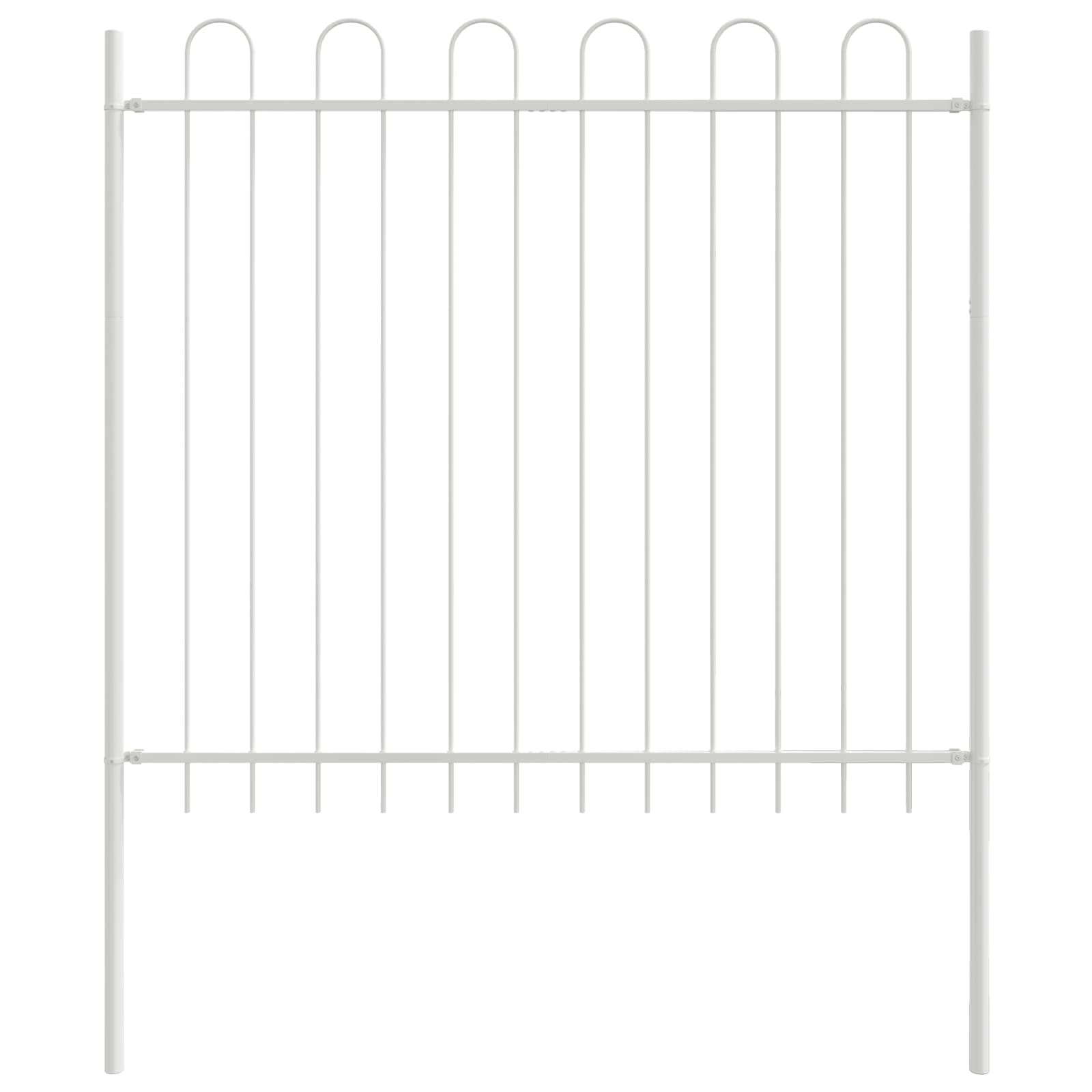 Vrtna Ograda 4 pcs Bijelo 6,8 x 1,5 m Čelik s prahom