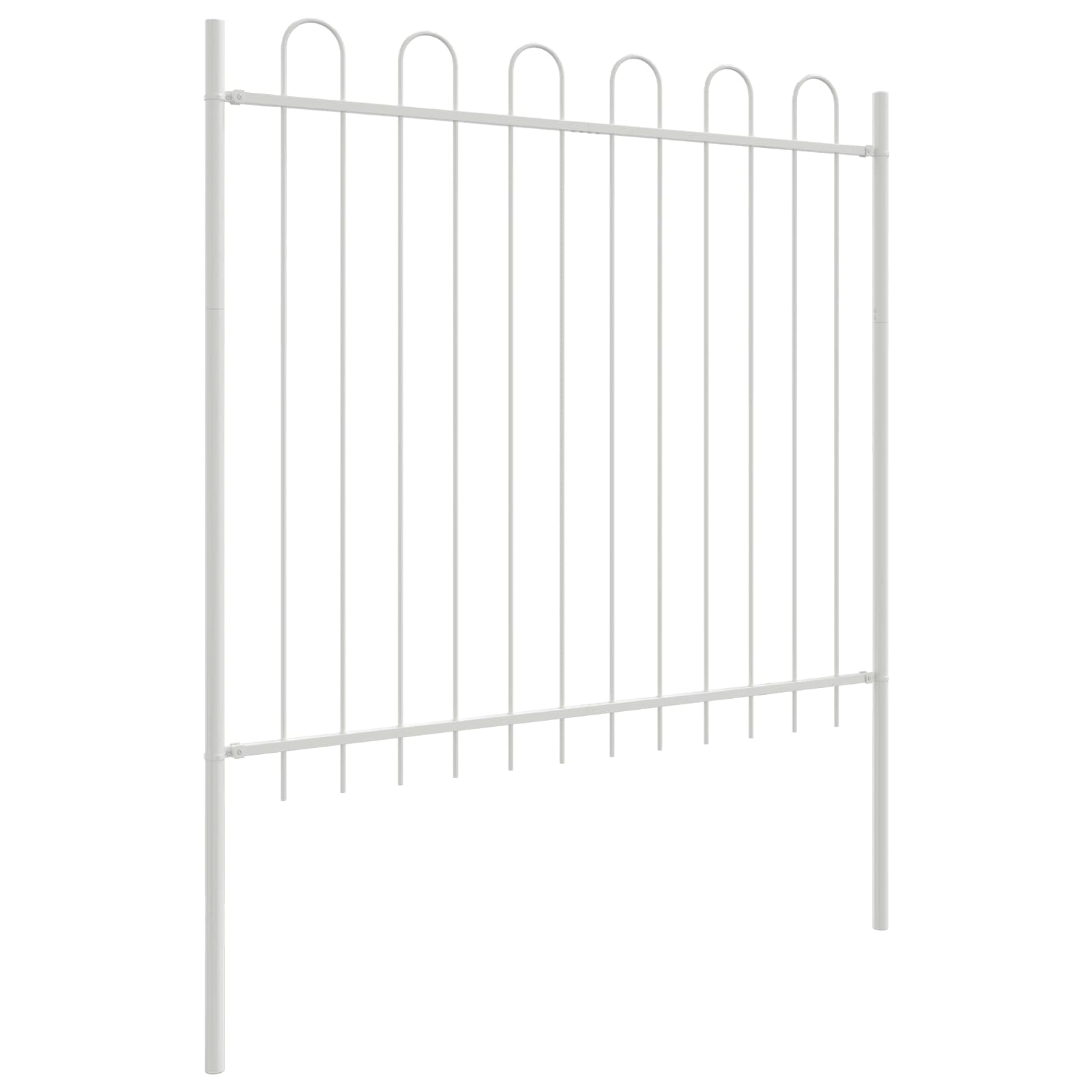 Vrtna Ograda 4 pcs Bijelo 6,8 x 1,5 m Čelik s prahom