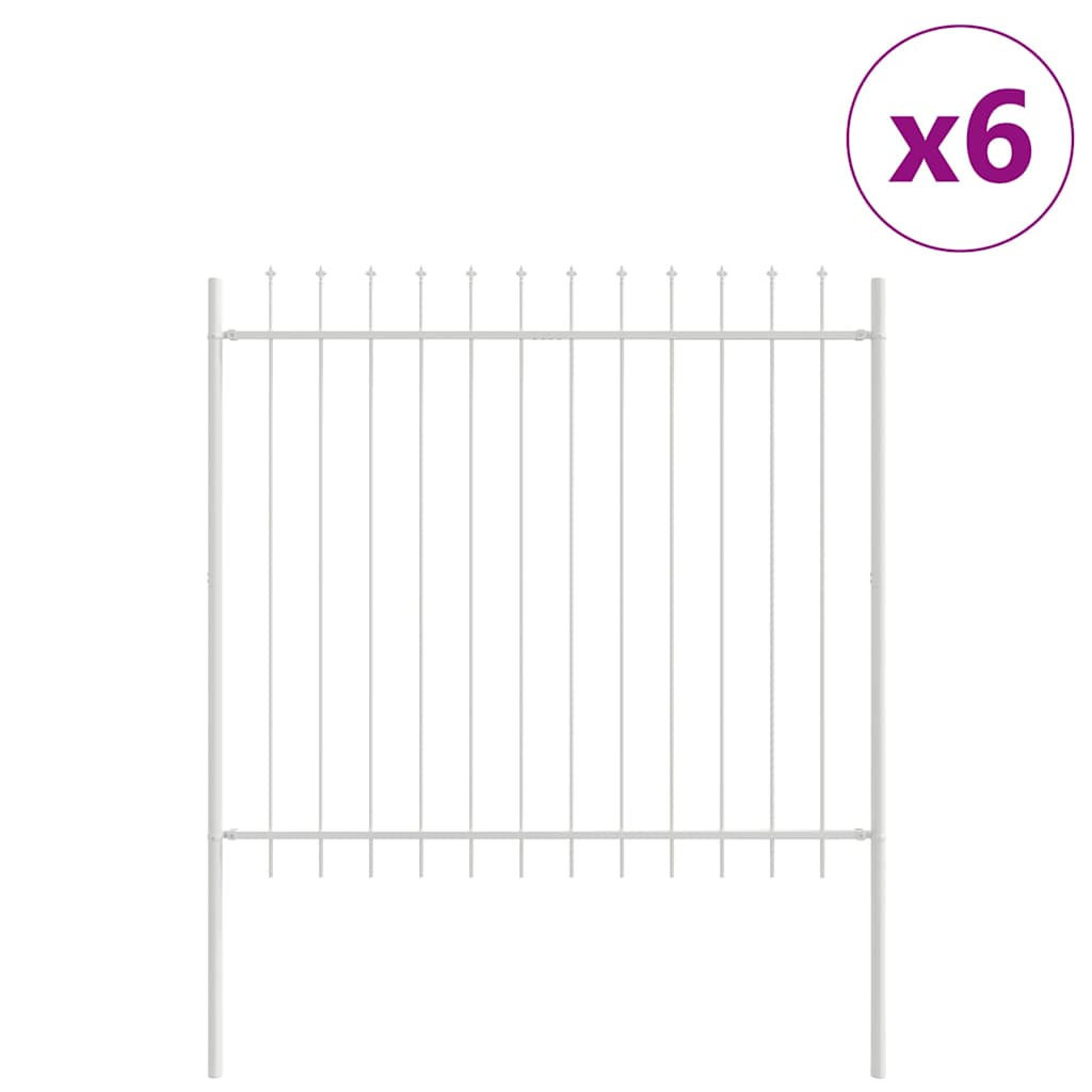 Vrtna Ograda 6 pcs Bijelo 10,2 x 1,5 m Čelik s prahom