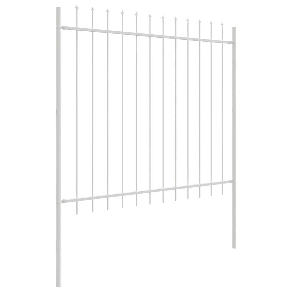 Vrtna Ograda 6 pcs Bijelo 10,2 x 1,5 m Čelik s prahom