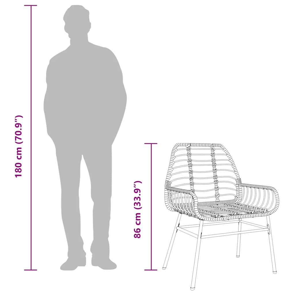 Vrtni blagovaonski set od 9 dijelova, smeđi, od poliratana i stakla