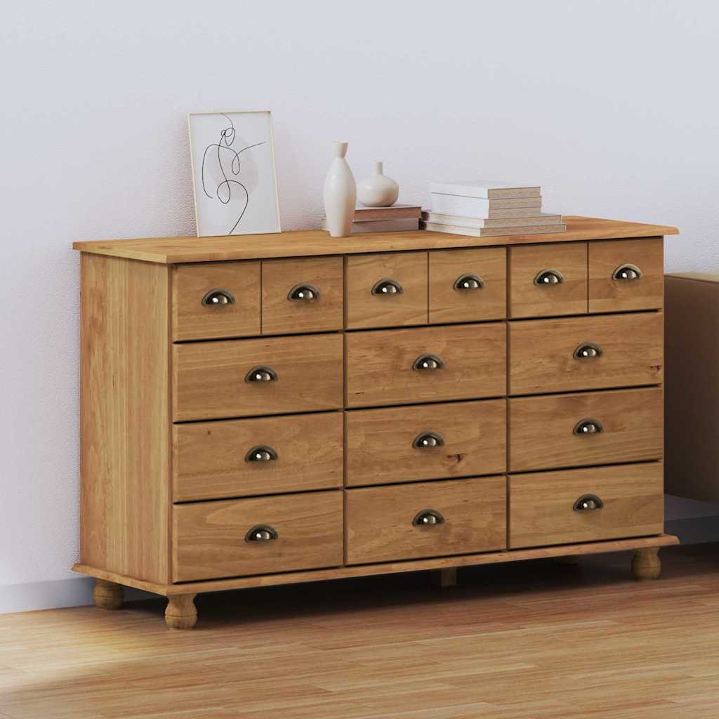 Komoda ASKIM Smeđa 79 x 40 x 133,5 cm Čvrsto borovo drvo