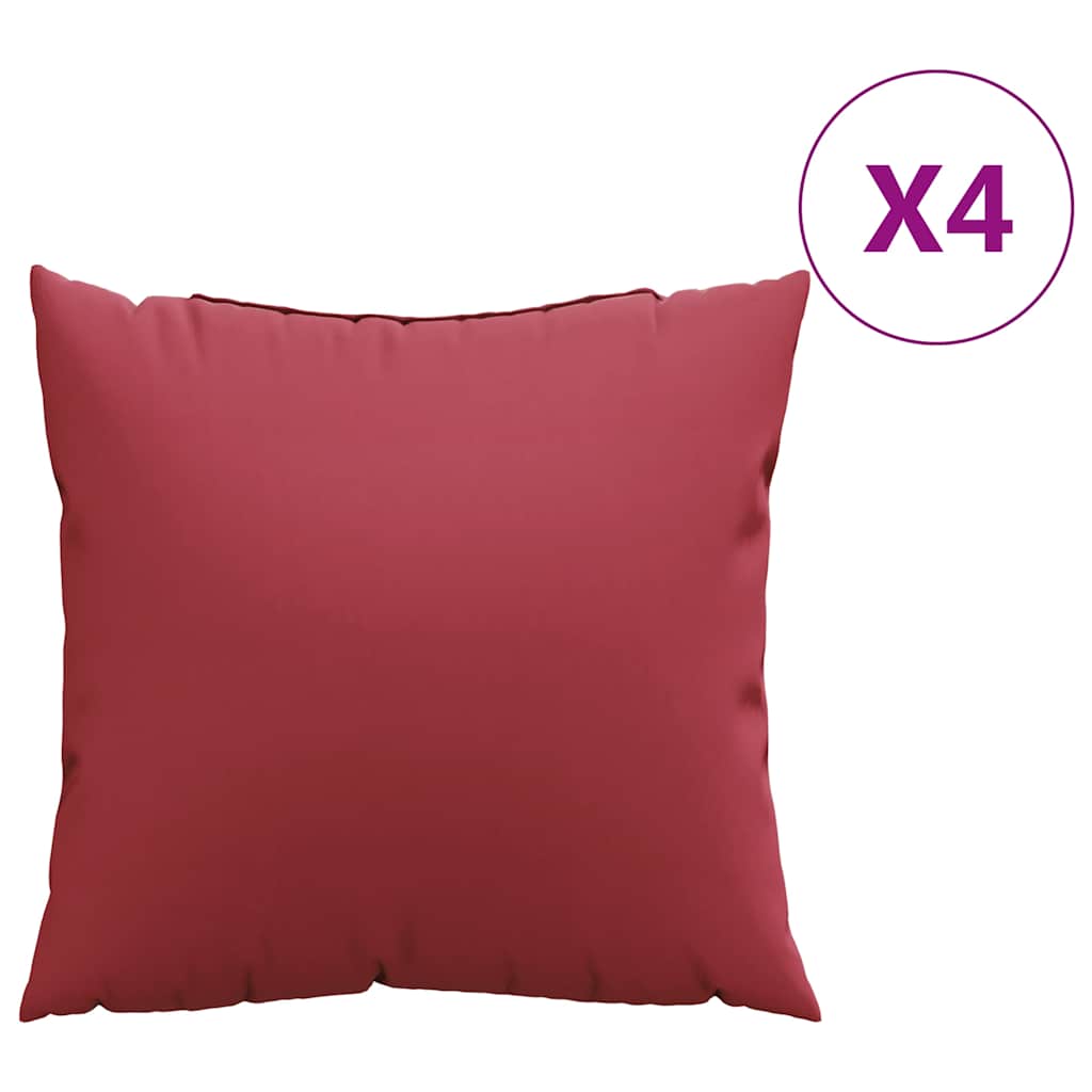 Jastuci za sofu 4 kom. vino crvene 60x60 cm tkanina