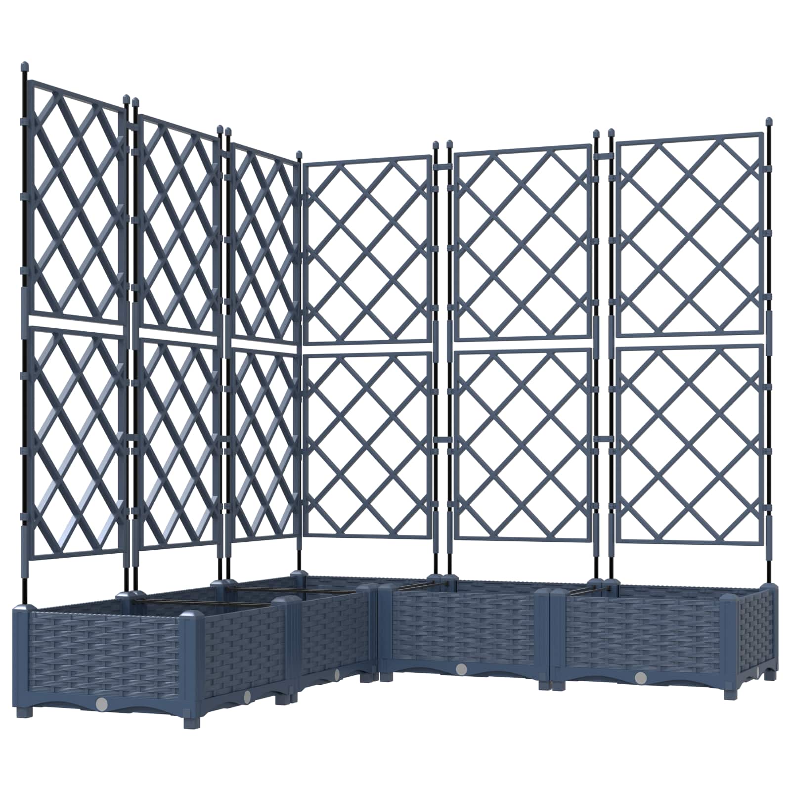 Vrtna saksija 5 pcs Sivi 120 x 120 x 125,5 cm Plastika