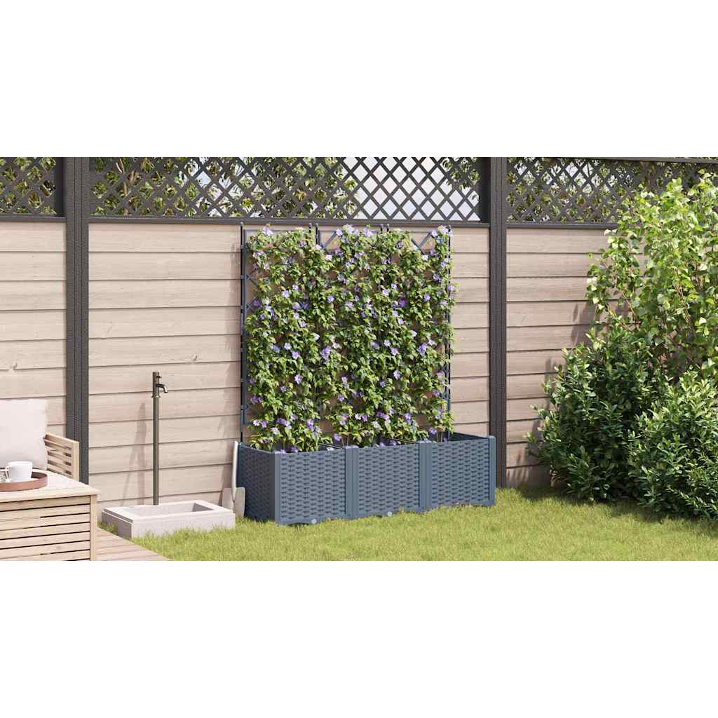 Vrtna saksija 3 pcs Svijetlo siva 120 x 40 x 143 cm Plastika