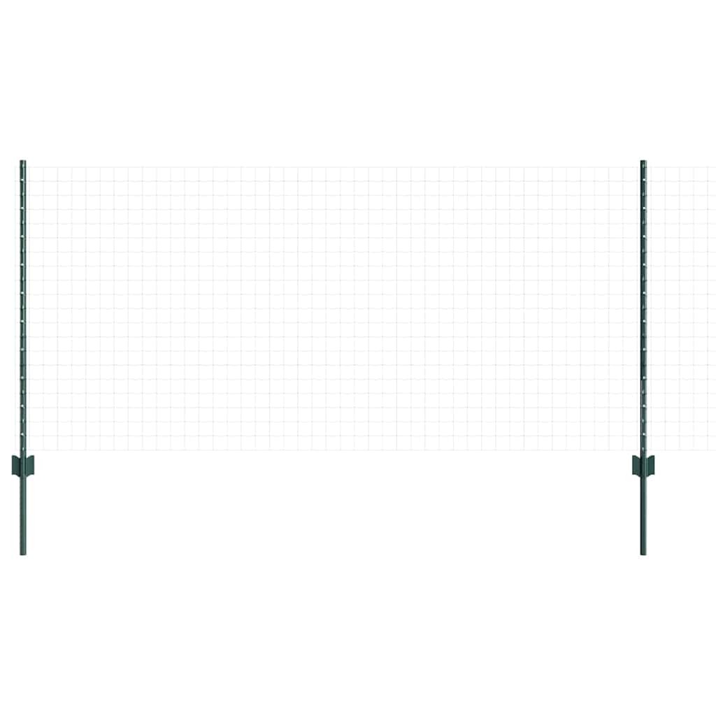 Ugrađeni stup za ogradu 11 pcs Zelena 140 cm