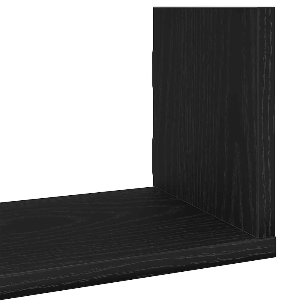 Zidne police 3 kom. Crni hrast 80x18x18 cm Konstruirano drvo