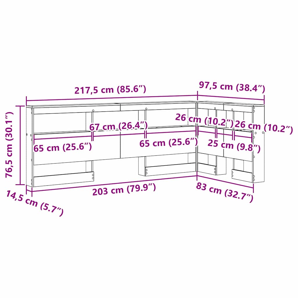 Skladišno uzglavlje Sonoma hrast 80 cm Konstruirano drvo