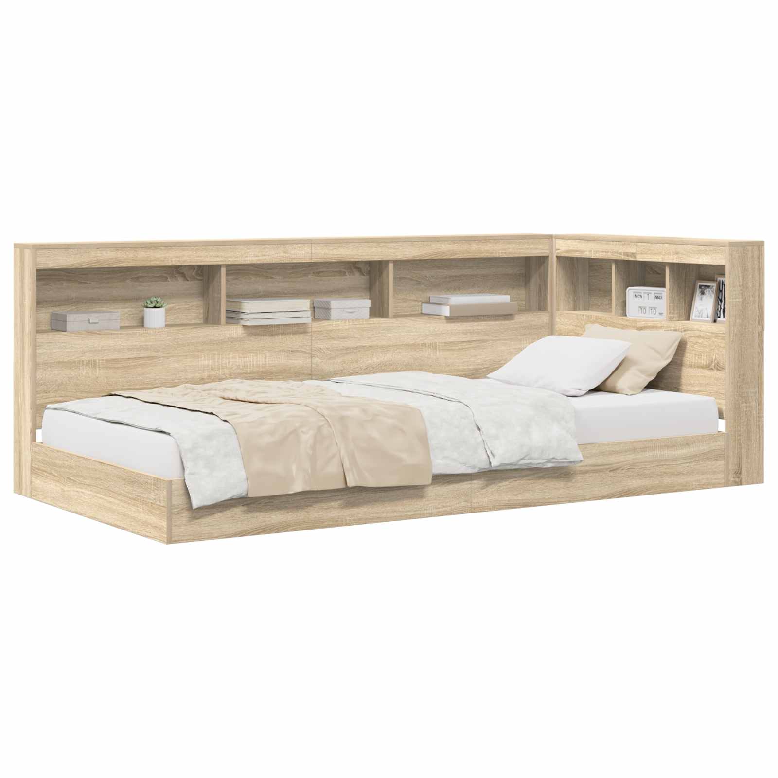 Krevet s policama sonoma hrast 100 x 200 cm Konstruirano drvo