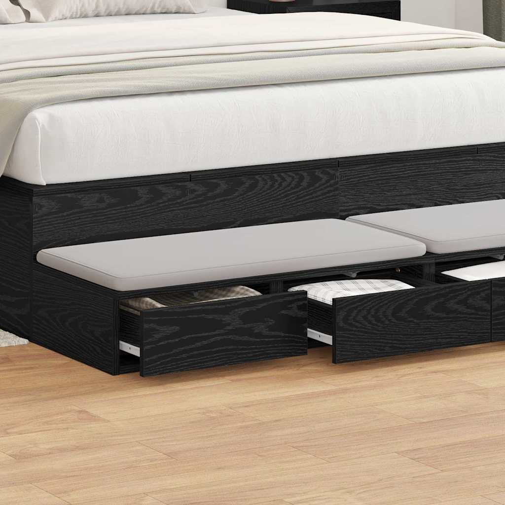 Ladice za krevet s ladicama Crni hrast 160 x 36,5 x 16,5 cm
