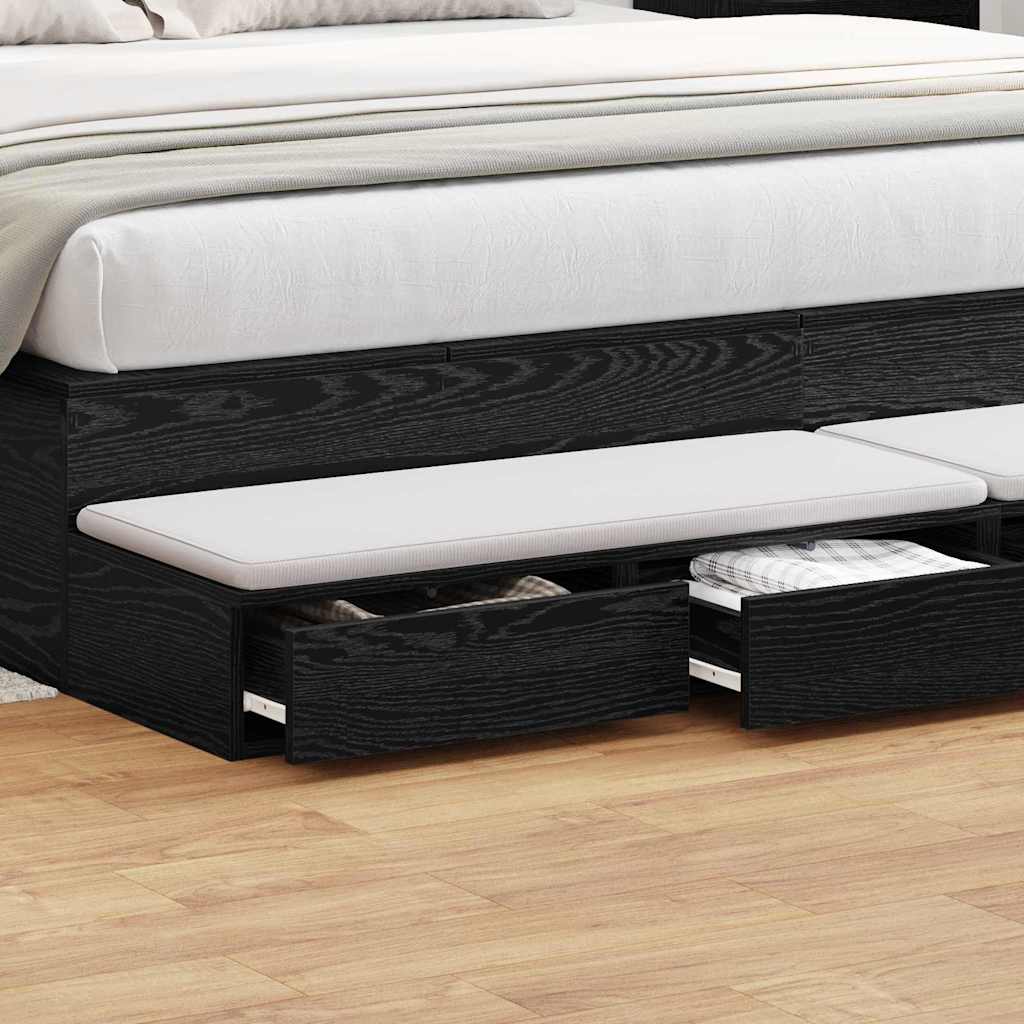 Ladice za krevet s ladicama Crni hrast 180 x 36,5 x 16,5 cm