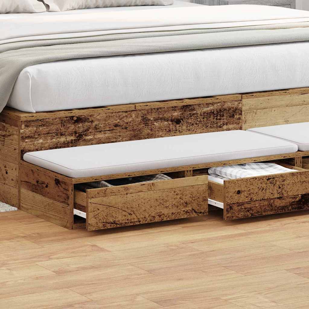 Ladice za krevet s ladicama Staro drvo 180 x 36,5 x 16,5 cm