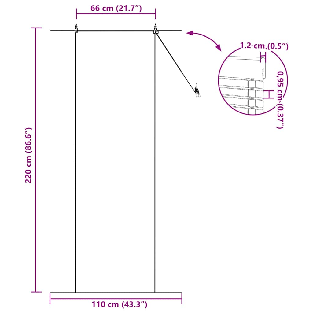 Rolo zavjesa sa zavjesama Priroda 110 x 220 cm bambus