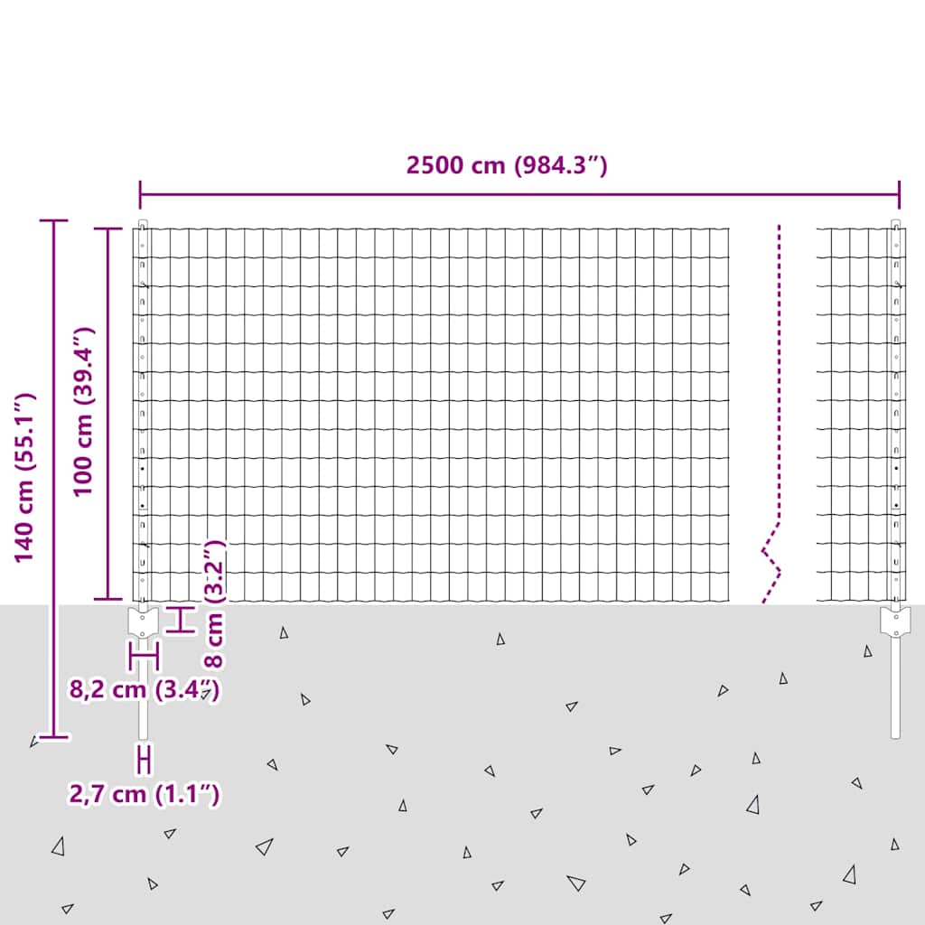 Zavarena žičana ograda 25 x 1 m (Š x V) Čelik premazan PVC-om