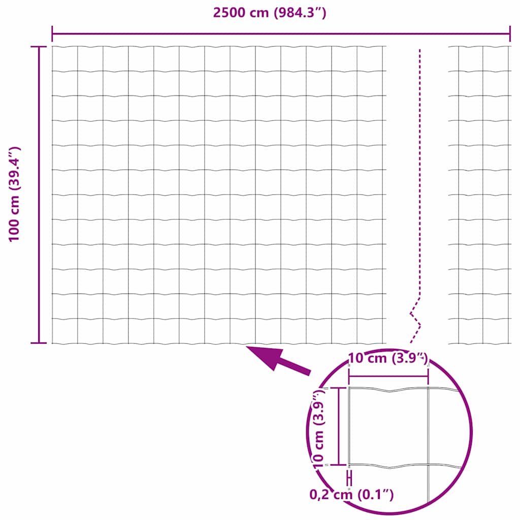 Zavarena žičana ograda 25 x 1 m (Š x V) Čelik premazan PVC-om