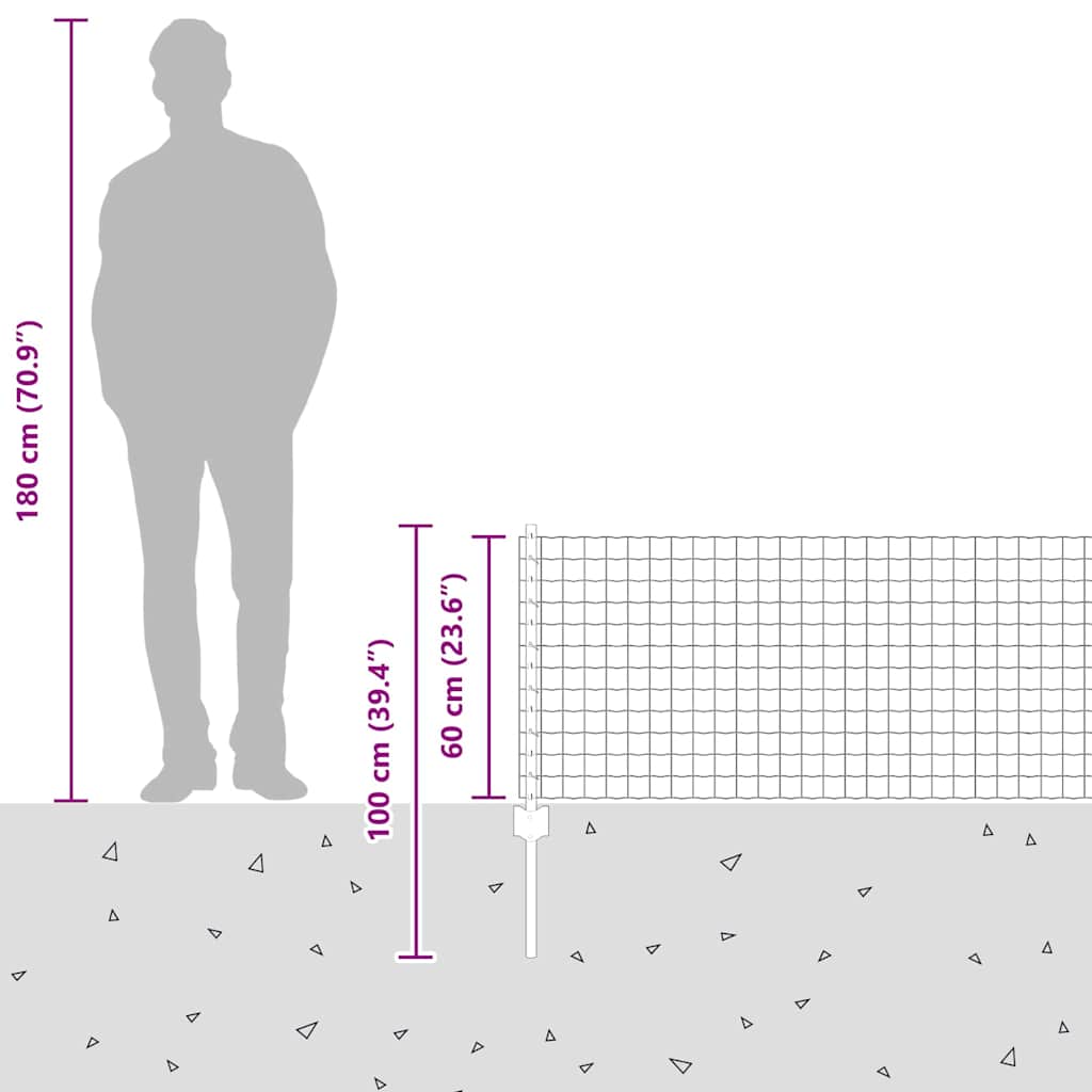 Zavarena žičana ograda 50 x 0,6 m (Š x V) Čelik premazan PVC-om