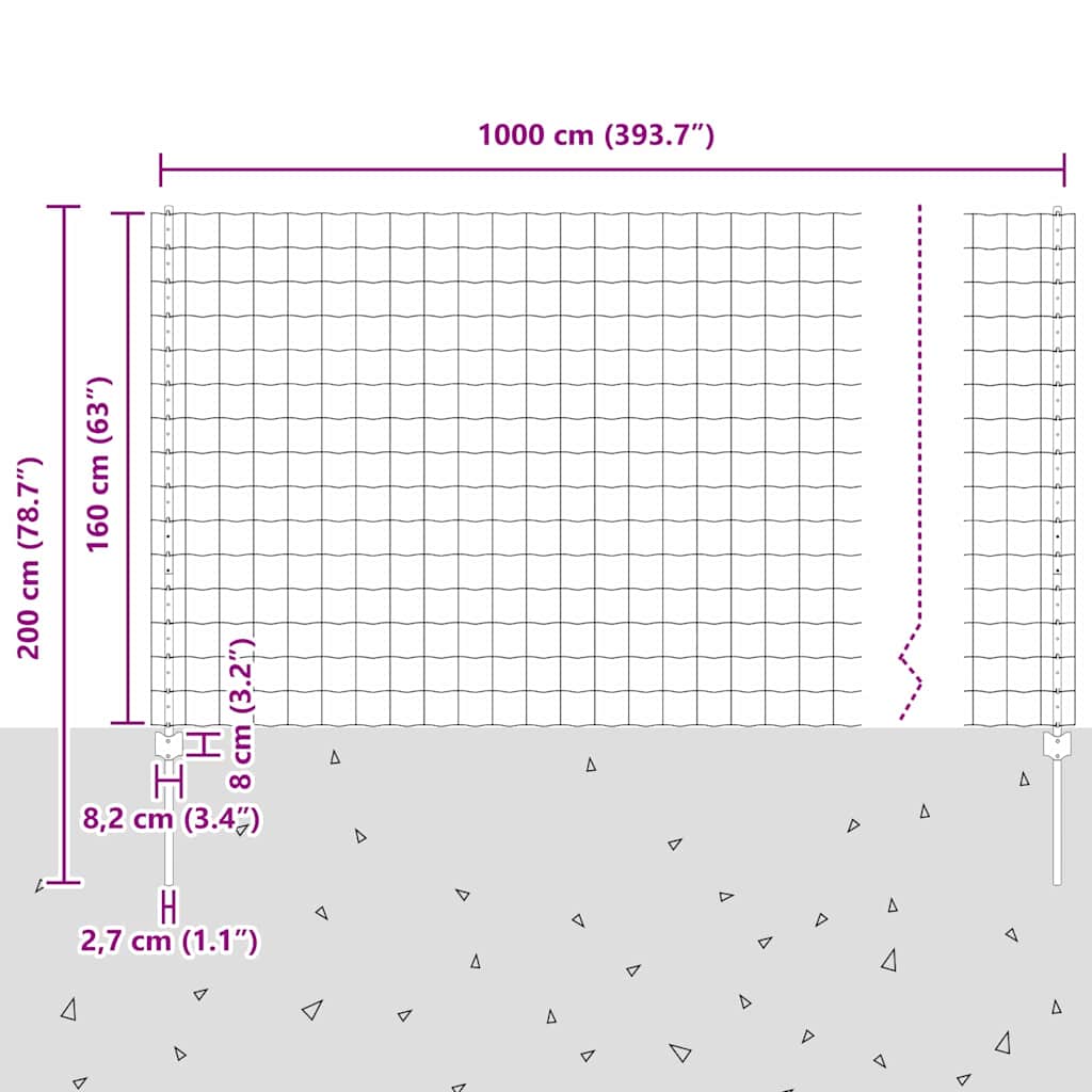 Zavarena žičana ograda 10 x 1,6 m (Š x V) Čelik premazan PVC-om